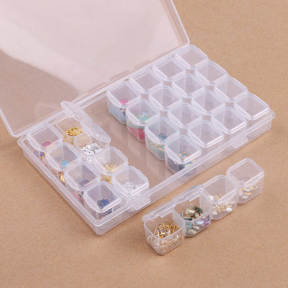 Nail art jewelry box can be opened separately jewelry storage box 28 grid 56 grid transparent jewelry box storage box nail art tools