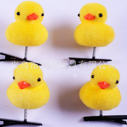 Cute little yellow duck hairpin peach heart hair accessories duck headdress wholesale student girl children's gift small toy