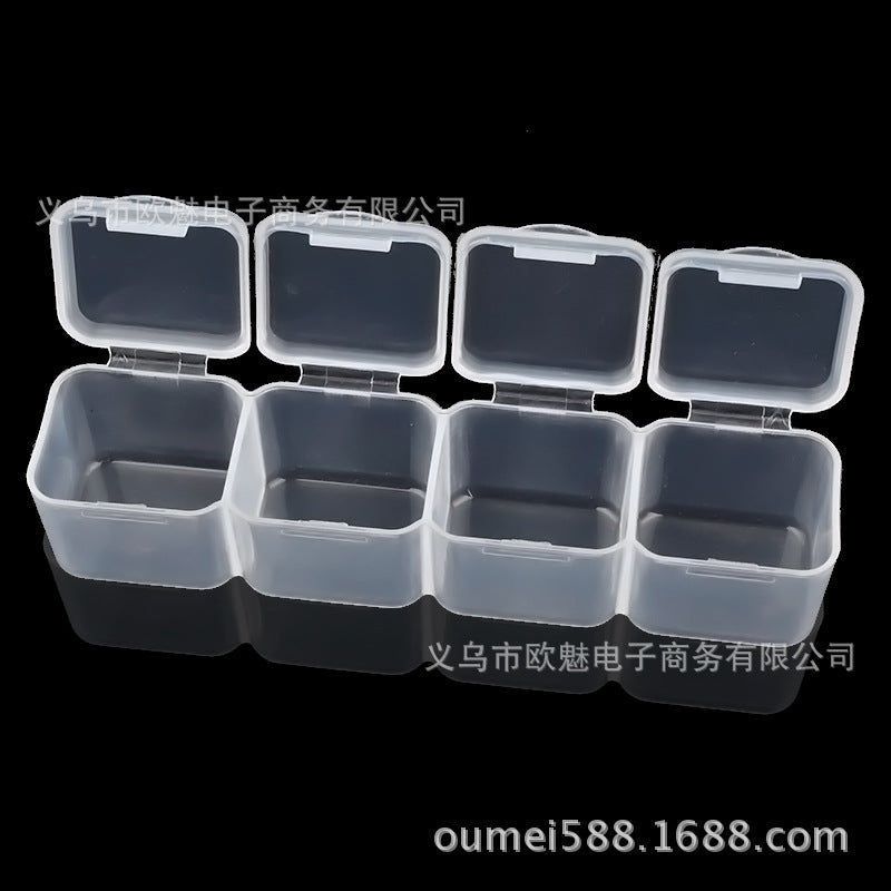 Nail art tool 28 compartment storage box jewelry box assemble and disassemble plastic box nail jewelry packaging box anti-fall