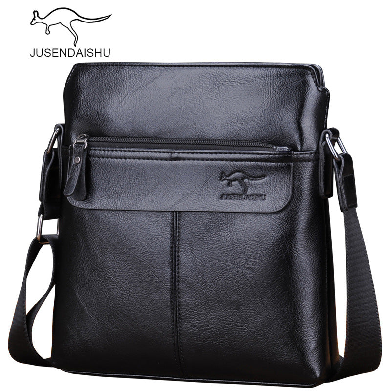 Jusen Kangaroo Men's Bag Horizontal Portable Business Briefcase Shoulder Bag Crossbody Bag ការដឹកជញ្ជូនកាបូបបុរស 