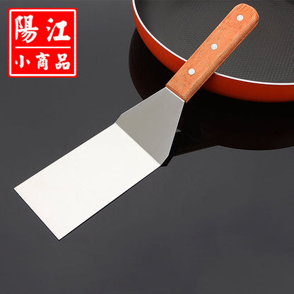 Wooden handle stainless steel cooking shovel hotel supplies steak cooking shovel baking tools pancake shovel spot