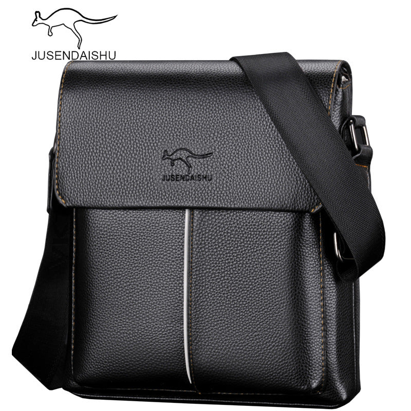 Jusen Kangaroo Men's Bag Shoulder Men's Crossbody Bag Casual Business Briefcase Men's Bag កាបូបស្ពាយកូរ៉េ 