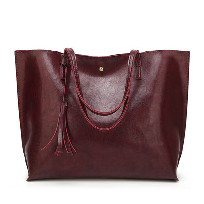 8 colors ready-made women's bags 21 new European and American fashion tote bags waxed leather shopping shoulder bags manufacturers wholesale bags 