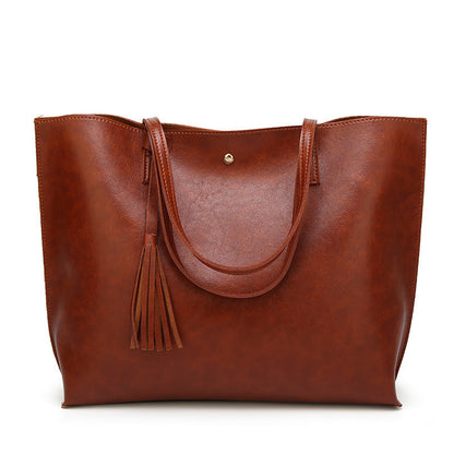 8 colors ready-made women's bags 21 new European and American fashion tote bags waxed leather shopping shoulder bags manufacturers wholesale bags 