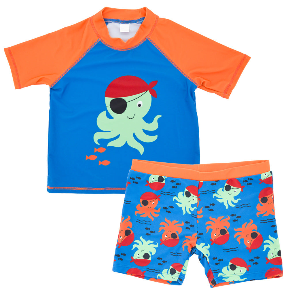 Manufacturer baby split five-point swimming trunks children's swimsuit cartoon big boy cute hot spring swimsuit cross-border