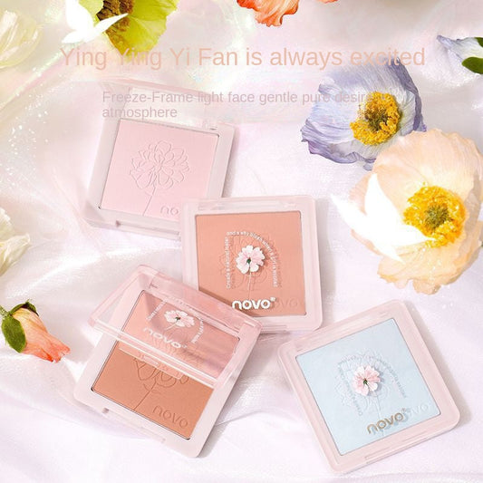 NOVO blush for female students, natural whitening, waterproof, sweat-proof, contouring, pure desire, cute, tipsy, monochrome blush blue 