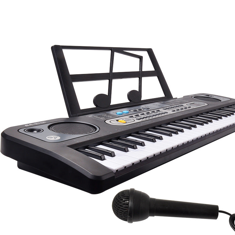 Large black electronic piano 76CM entry-level 61-key piano keyboard multi-function microphone simulation children's musical instrument