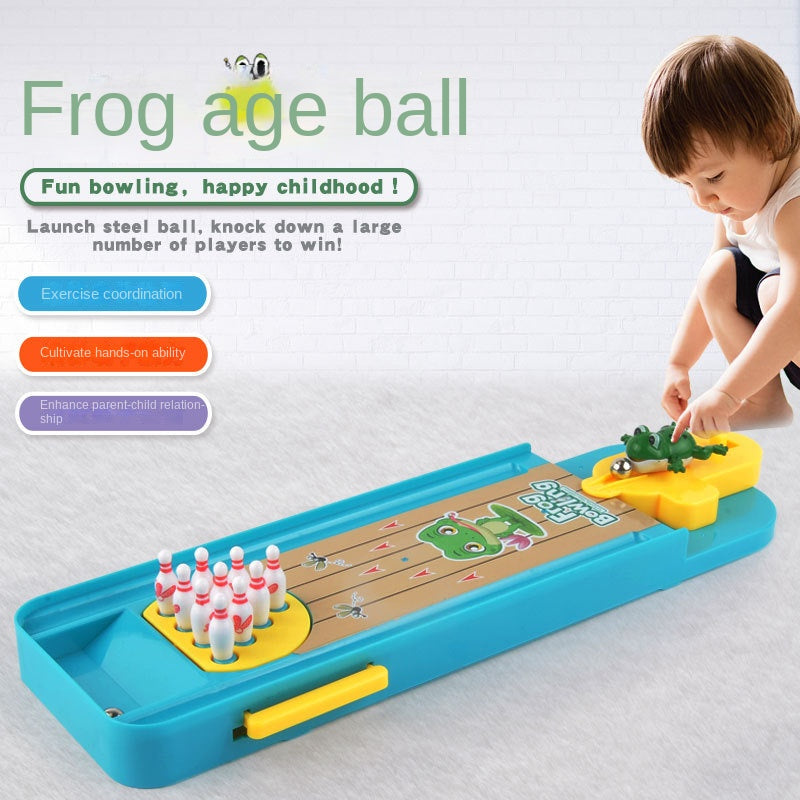 Board game intelligence toys children's bowling little frog catapult ball toy mini desktop shooting game foreign trade