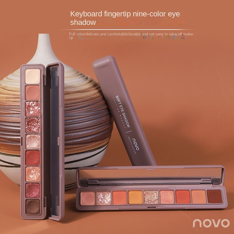 Ai Li NOVO5283 keyboard fingertip nine-color eyeshadow palette polarized highlight random color contrast earth color eyeshadow 