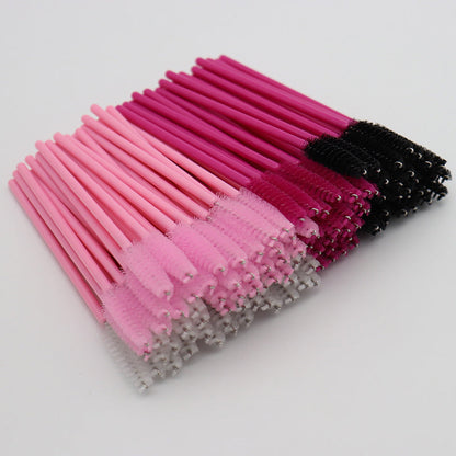 Disposable portable nylon eyelash brush eyelash curling comb powder rod rose red rod makeup brush eyebrow comb