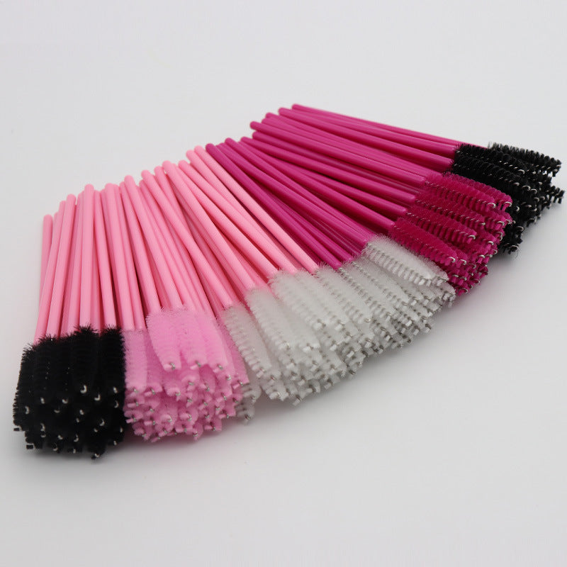 Disposable portable nylon eyelash brush eyelash curling comb powder rod rose red rod makeup brush eyebrow comb