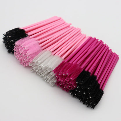 Disposable portable nylon eyelash brush eyelash curling comb powder rod rose red rod makeup brush eyebrow comb