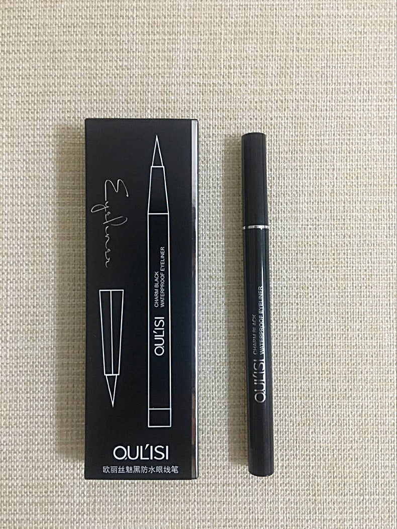 Oulis black eyeliner is not easy to fade and not easy to smudge liquid eyeliner pen for beginners to draw eyeliner