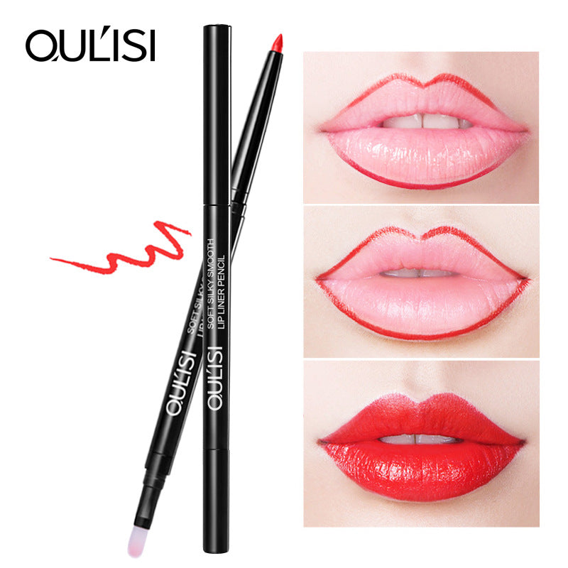 Oulis automatic lip liner double-head lipstick pen moisturizing non-fading lip hook pencil