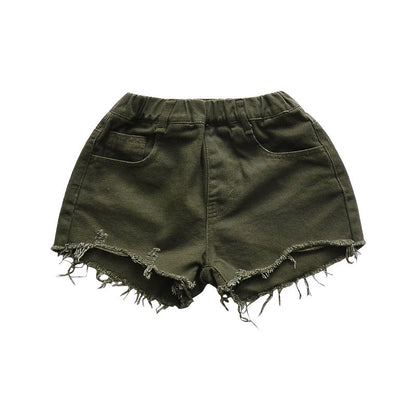 Girls shorts 2024 new summer style cotton children's casual girls beach pants outerwear pants