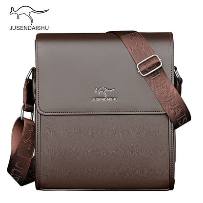 Jusen Kangaroo Men's Bag Shoulder Bag Men's Bag Business Messenger Briefcase កាបូបស្ពាយបុរសធម្មតា 