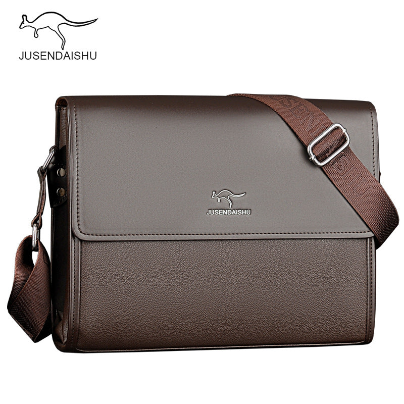 Jusen Kangaroo Men's Bag Shoulder Bag Men's Bag Business Messenger Briefcase កាបូបស្ពាយបុរសធម្មតា 