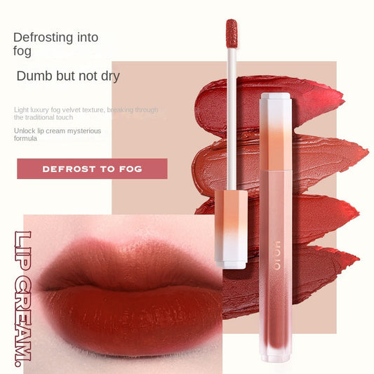 HOJO8130 Silky Cream Fog Velvet Lip Glaze Matte Lip Gloss Female Student Style Affordable Lipstick Niche Domestic Lip Mud