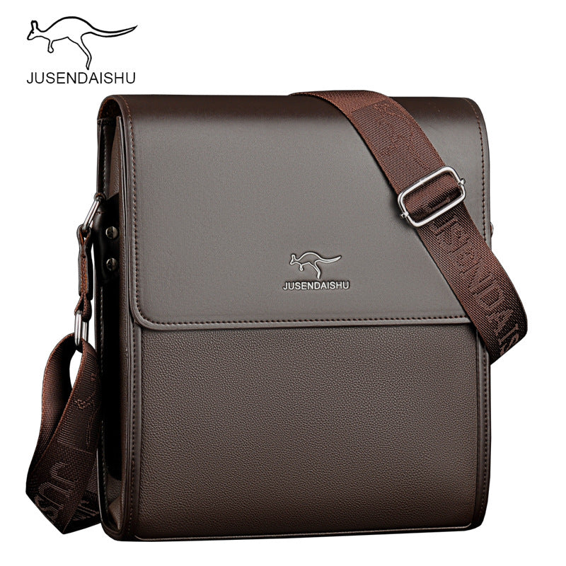 Jusen Kangaroo Men's Bag Shoulder Bag Men's Bag Business Messenger Briefcase កាបូបស្ពាយបុរសធម្មតា 