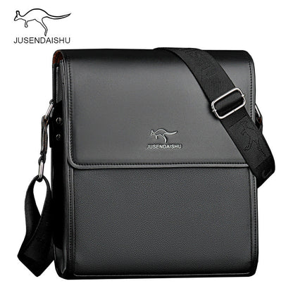 Jusen Kangaroo Men's Bag Shoulder Bag Men's Bag Business Messenger Briefcase កាបូបស្ពាយបុរសធម្មតា 