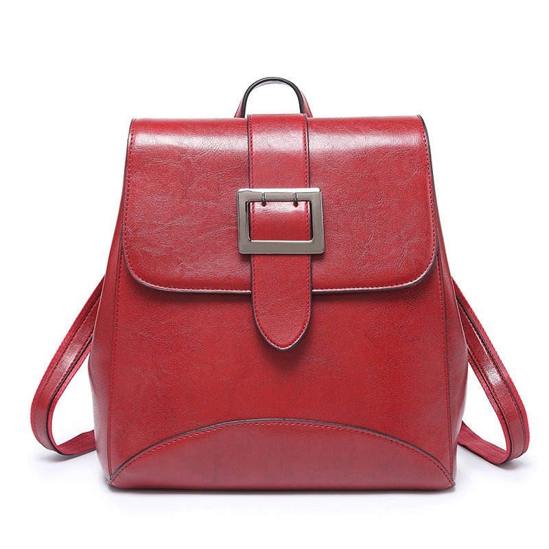 Wax leather bag ladies backpack multifunctional fashion trend women's bag versatile shoulder crossbody women's bag wholesale 