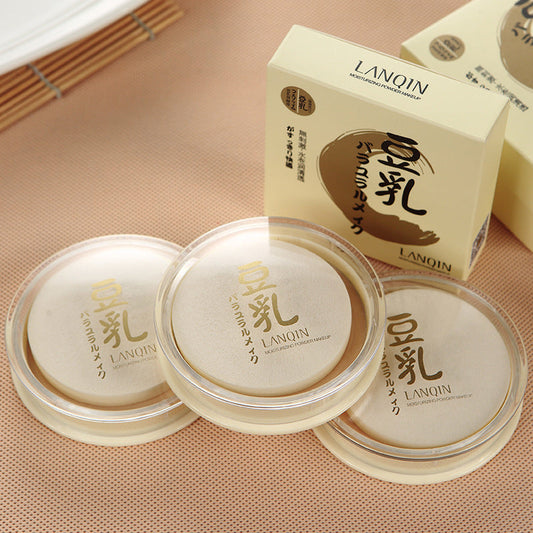 LANQIN Japanese concealer makeup soybean milk powder repair white makeup long-lasting clear moisturizing powder genuine