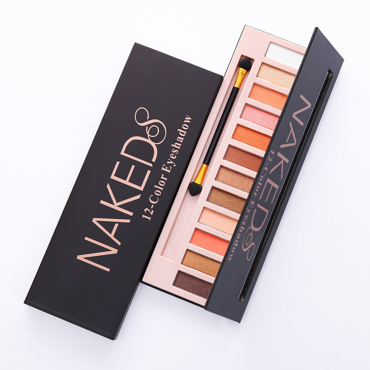 Cross-border multi-color eyeshadow palette matte earth color eyeshadow pearlescent makeup palette 12 color eyeshadow palette European and American eyeshadow