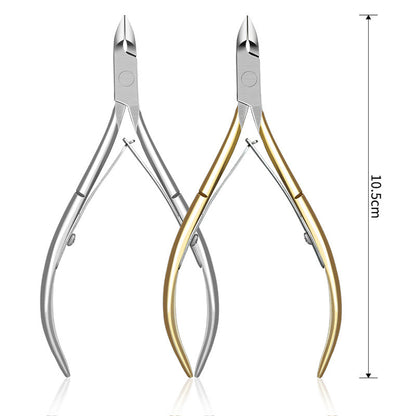 Nail art dead skin scissors, dead skin and barbs nail clippers, gold and silver stainless steel nail tools, cross-border hot sale