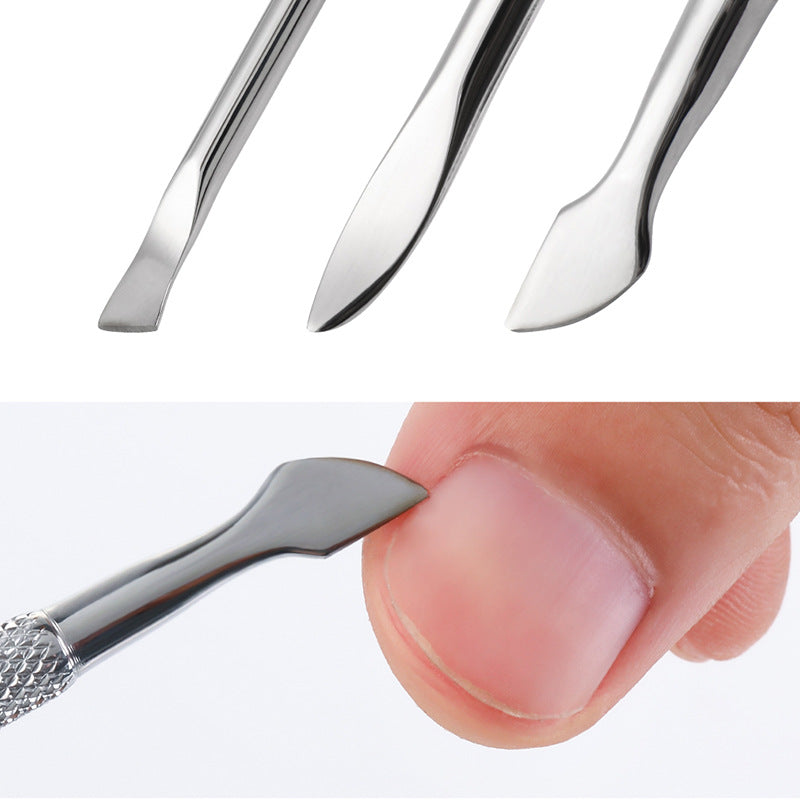 Nail tools double-headed stainless steel pusher manicure dead skin exfoliation remover nail polish glue nail dead skin pusher