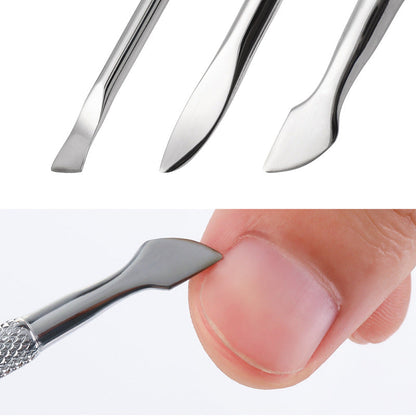 Nail tools double-headed stainless steel pusher manicure dead skin exfoliation remover nail polish glue nail dead skin pusher