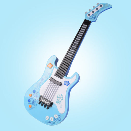 Children's simulation bassist rock electronic guitar toy multi-function mode musical instrument light dynamic music