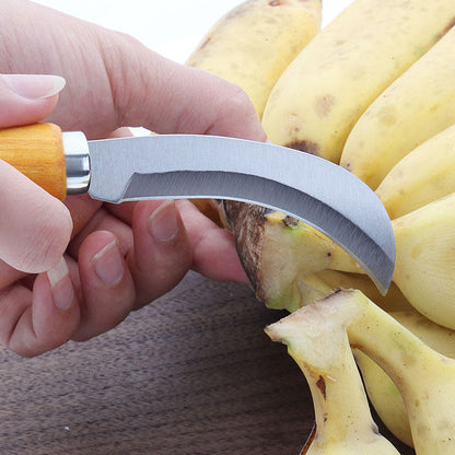 Two-yuan store stainless steel fruit knife pineapple knife wooden handle banana machete multi-function fruit peeling knife vegetable cutting knife