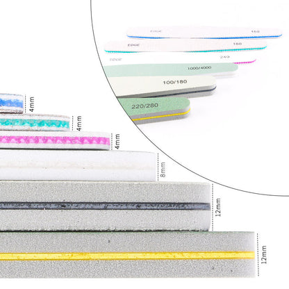 指妃6件美甲锉条files 抛光挫EVA抛光条高弹海绵豆腐块美甲锉