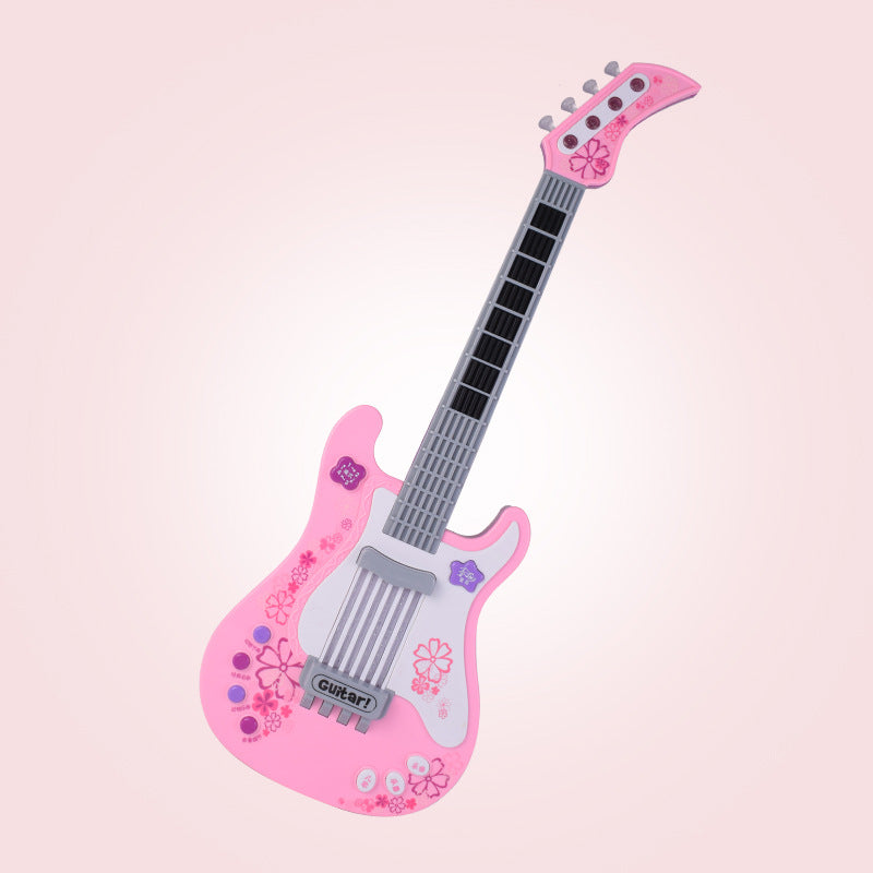 Children's simulation bassist rock electronic guitar toy multi-function mode musical instrument light dynamic music