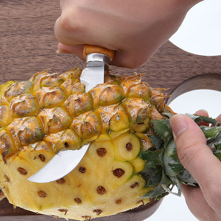 Two-yuan store stainless steel fruit knife pineapple knife wooden handle banana machete multi-function fruit peeling knife vegetable cutting knife