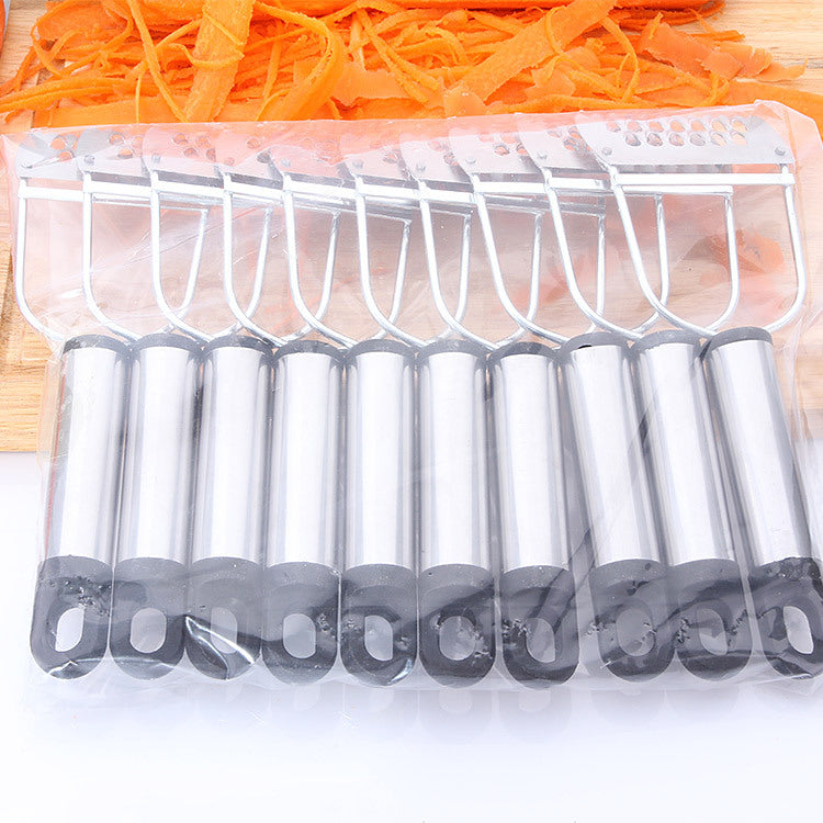 Stainless steel multi-purpose pull planer steel handle multi-function peeler household peeling knife melon planer fish scale planer spot