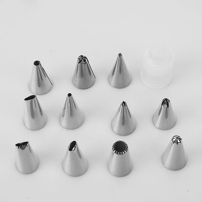 430 stainless steel decorating nozzle 12 head decorating set cookie flower nozzle cream decorating tool baking