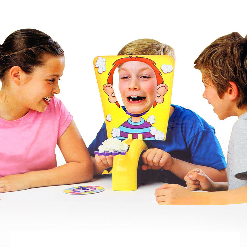 Table game interactive cream pie smashing machine single player face smashing machine cream face smashing machine fun parent-child trick toy