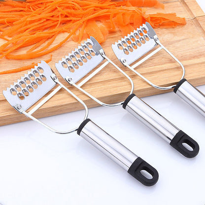 Stainless steel multi-purpose pull planer steel handle multi-function peeler household peeling knife melon planer fish scale planer spot