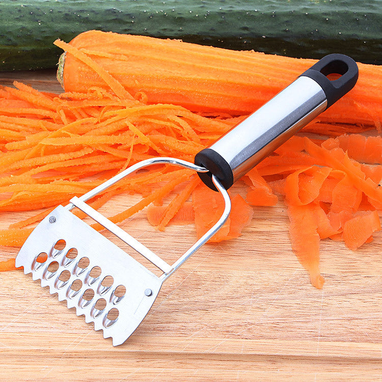 Stainless steel multi-purpose pull planer steel handle multi-function peeler household peeling knife melon planer fish scale planer spot