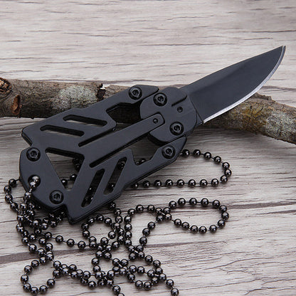 Yangjiang mini multifunctional Transformers small straight knife necklace knife new outdoor camping knife fruit knife