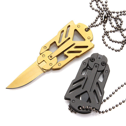 Yangjiang mini multifunctional Transformers small straight knife necklace knife new outdoor camping knife fruit knife