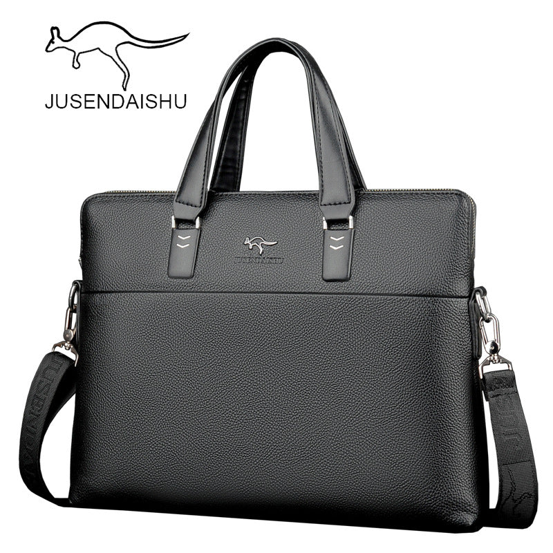 Giant Kangaroo Men's Bag Handbag Horizontal Business Briefcase Leather Bag Single Shoulder Fashion Factory Direct Sales 