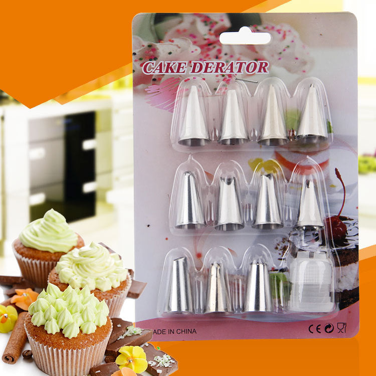 430 stainless steel decorating nozzle 12 head decorating set cookie flower nozzle cream decorating tool baking