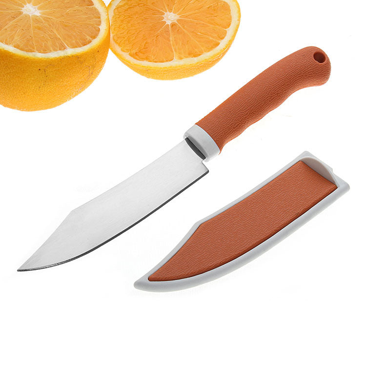 New two-yuan store department store yellow knife set stainless steel fruit knife home with protective cover travel knife peeling knife