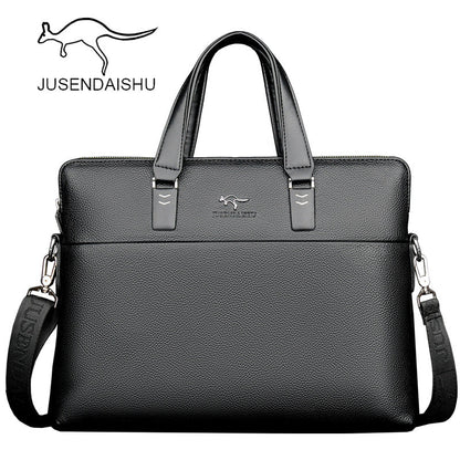 Giant Kangaroo Men's Bag Handbag Horizontal Business Briefcase Leather Bag Single Shoulder Fashion Factory Direct Sales 