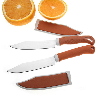 New two-yuan store department store yellow knife set stainless steel fruit knife home with protective cover travel knife peeling knife