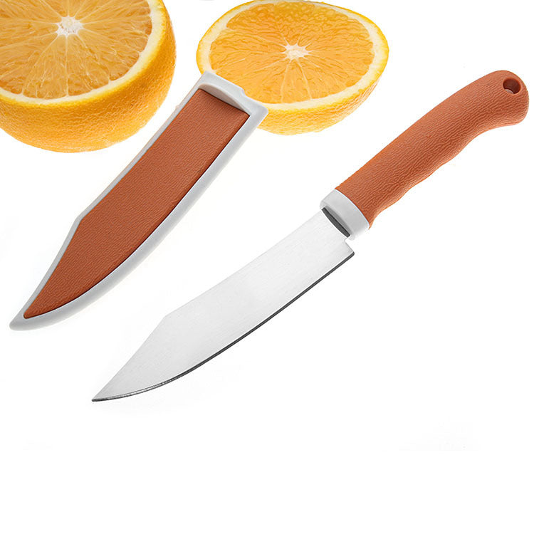 New two-yuan store department store yellow knife set stainless steel fruit knife home with protective cover travel knife peeling knife