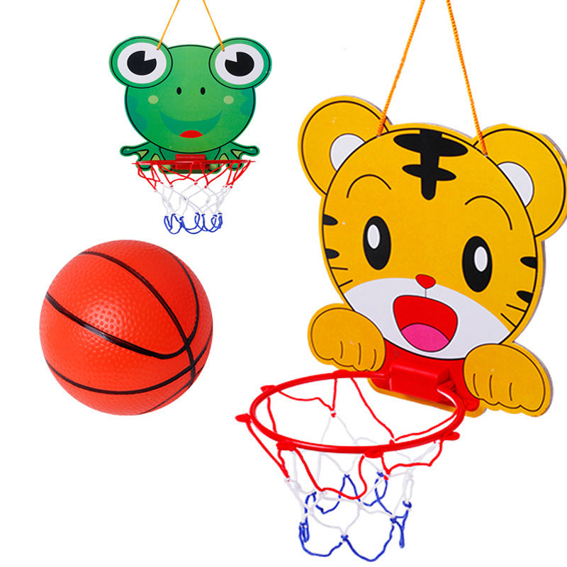 Children's hanging cartoon basketball stand frog/tiger ball stand 2 indoor and outdoor basketball board sports toys