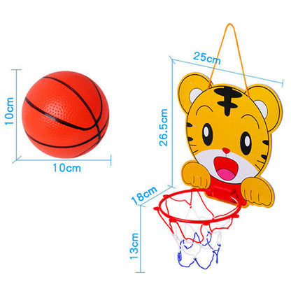 Children's hanging cartoon basketball stand frog/tiger ball stand 2 indoor and outdoor basketball board sports toys